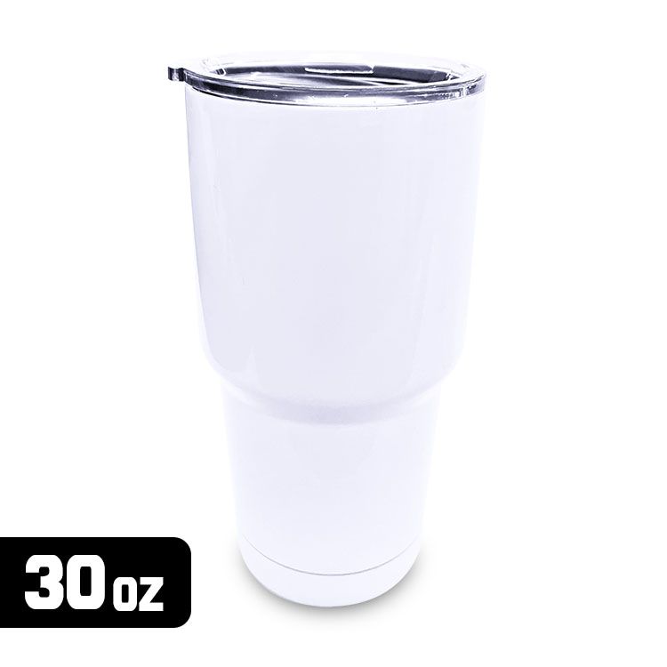 30 oz White Sublimation Tumbler with Lid & Straw at Matt's