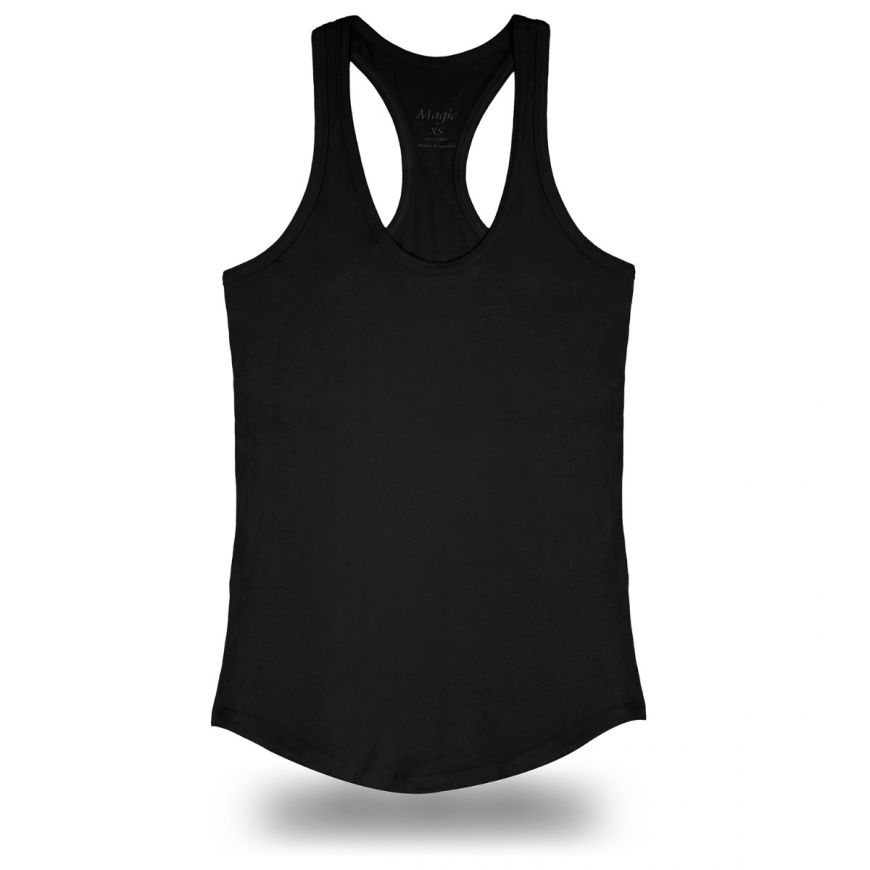 smooth fitted tank top - Black