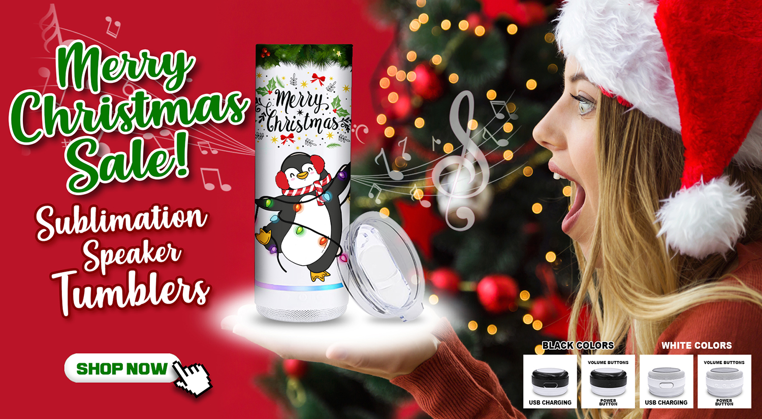 Merry Christmas Sale!!! Sublimation Speaker Tumblers!!!